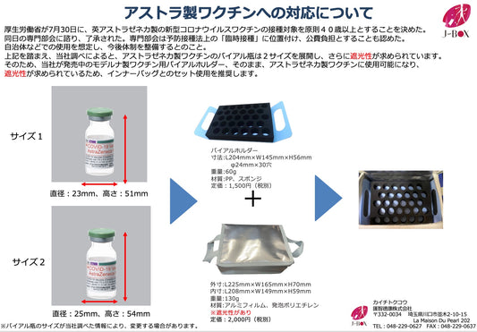 モデルナ製ワクチンとアストラ製ワクチン、当社のバイアルホルダーが同時対応！！