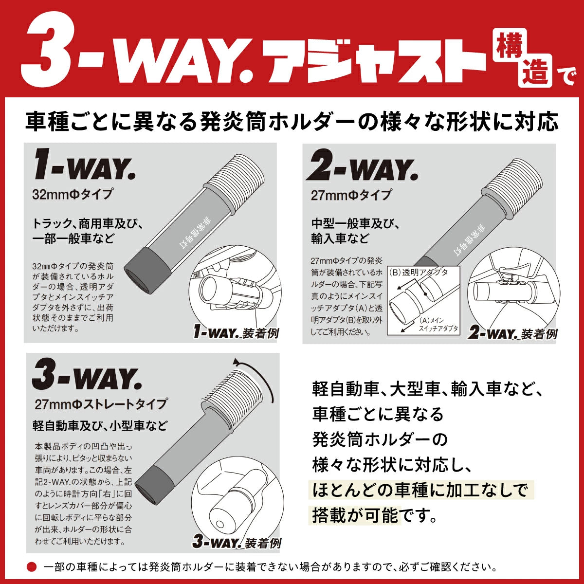 【車検対応】ライト付きLED非常信号灯 KS-100L3 防災 発煙筒代替 国土交通省保安基準適合