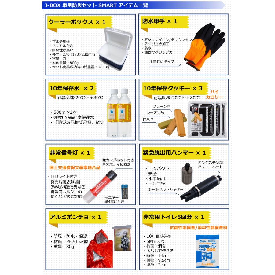 防災士・災害備蓄管理士監修 車クルマ専用防災セット 厳選1災害対策必須アイテム11点  10年使用期限 (送料無料)